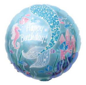 BALON FOLIOWY Mała Syrenka brokatowy 45 cm Urodziny