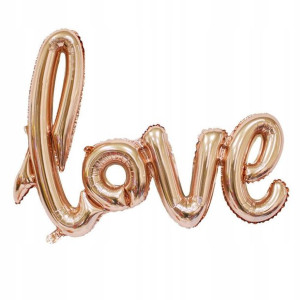 Balon foliowy napis LOVE 108x65 cm rose gold