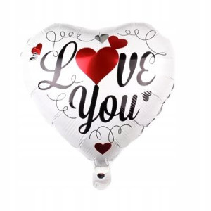 Balon foliowy serce I love you 45 cm Walentynki
