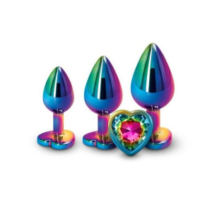 Korki analne Rear Assets Multicolor Rainbow Heart 3 szt.