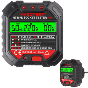 Habotest Ht107d Tester Gniazd Elektrycznych Tester Z Wyświetlaczem