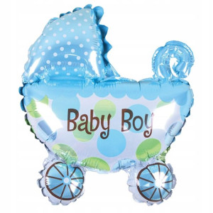 Balon foliowy wózek baby boy 80x67 cm