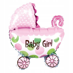 Balon foliowy wózek baby girl 80x67 cm