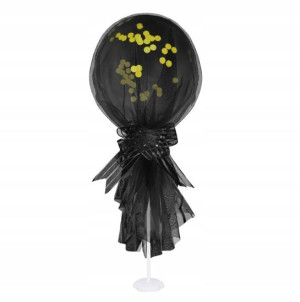 Balon konfetti w tiulu 12cali czarny 1 szt.