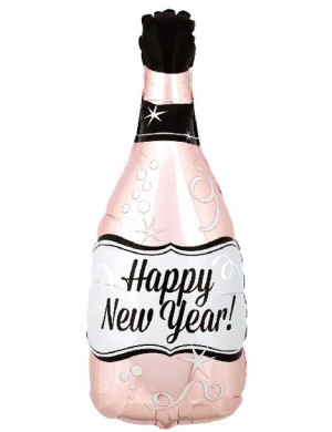 Balon szampan sylwester Happy New Year 45x86 cm