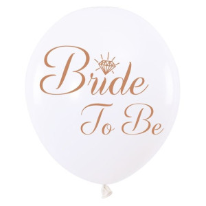 Balony 12 cali napis Bride To Be białe 10 szt.