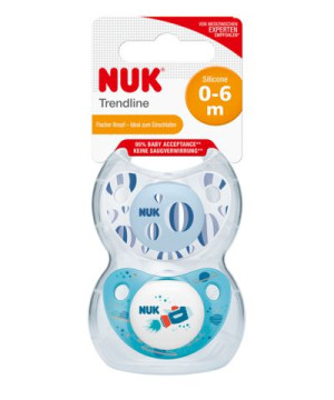 NUK Smoczek 0-6m ADORE silikon 2szt pudełko