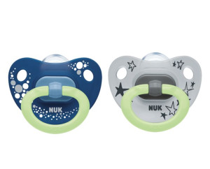NUK Smoczek 0-6m HAPPY NIGHTS 2szt