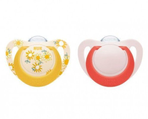 NUK Smoczek uspokajający silikon 18-36m STAR 2szt