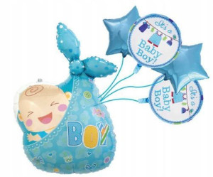 Balony foliowe na Baby Shower 5 szt. 53x85 cm Boy