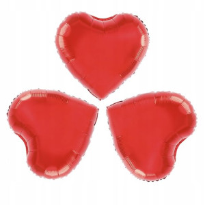 Balony foliowe serca czerwone 25 cm 3 szt.