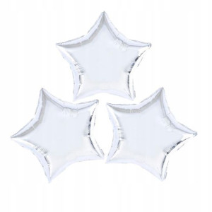 Balony foliowe gwiazda srebrna 25 cm 3 szt.