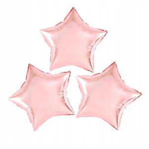 Balony foliowe gwiazda rose gold 25 cm 3 szt.