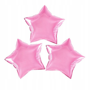 Balony foliowe gwiazda jasnoróżowa 25 cm 3 szt.