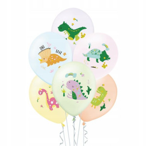 Balony dinozaury 12 cali 6 szt. zestaw