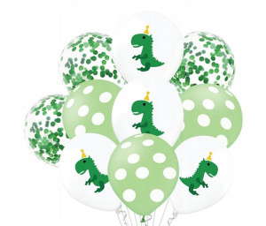 Balony Dinozaury DINO zestaw 10 szt. 30 cm