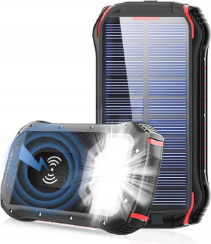 Szybki powerbank 26800mAh z indukcją i panelem sol