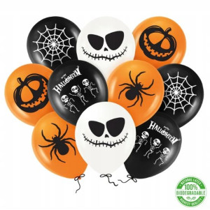Balony Halloween mix 30 cm 10 szt. biodegradowalne