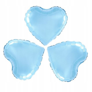 Balony foliowe serca jasnoniebieskie 25 cm 3 szt.