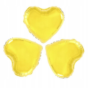 Balony foliowe serca złote 25 cm 3 szt.