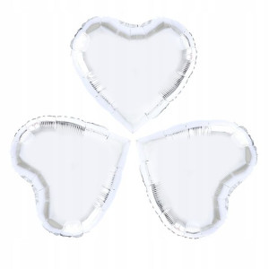 Balony foliowe serca srebrne 25 cm 3 szt.