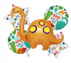 Balony Foliowe Zestaw Urodziny DINOZAUR 5 szt. 45 cm