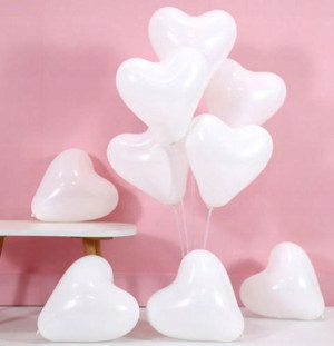 Balony lateksowe SERCA białe 12 cali 50 szt.