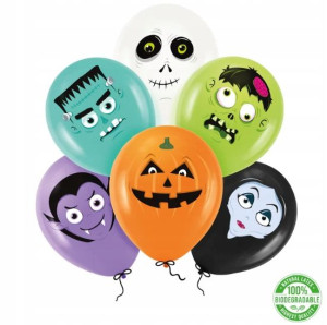 Balony Lateksowe Bio Halloween Monster 30 cm 6 szt.