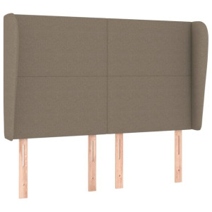 Zagłówek uszak, taupe, 147x23x118/128 cm, tkanina