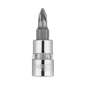 Końcówka wkrętakowa PZ1 na nasadce 1/4" krótka 37mm bit NEO TOOLS 10-319