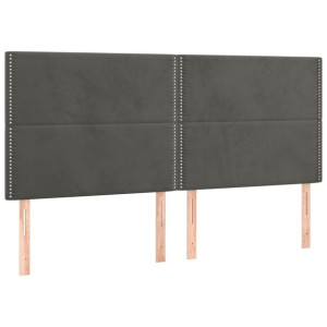 Zagłówki do łóżka, 4 szt, ciemnoszary, 100x5x78/88cm, aksamitny