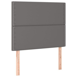 Zagłówki do łóżka, 2 szt, szare, 100x5x78/88cm sztuczna skóra