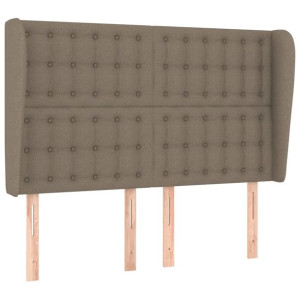 Zagłówek uszak, taupe, 147x23x118/128 cm, tkanina