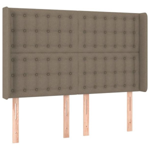 Zagłówek uszak, taupe, 147x16x118/128 cm, tkanina