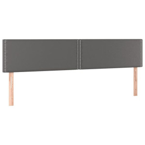 Zagłówki do łóżka, 2 szt, szare, 100x5x78/88cm sztuczna skóra