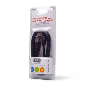 Kabel HDMI 2.0 Elmak Savio CL-109 3m kątowy z Ethernetem