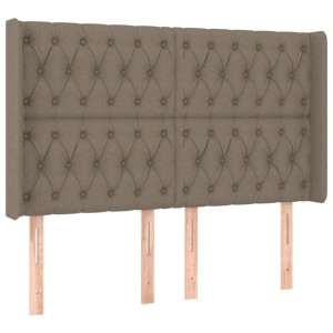 Zagłówek uszak, taupe, 147x16x118/128 cm, tkanina