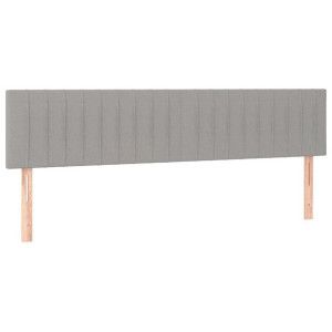 Zagłówki do łóżka, 2 szt., jasnoszary, 100x5x78/88 cm, tkanina