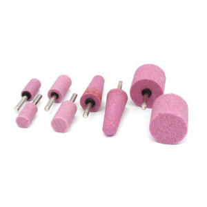 Kamień ścierny na trzpieniu 13x20x6mm różowy
