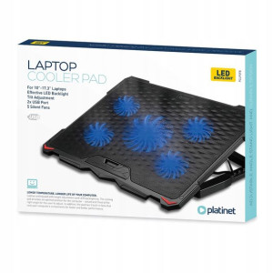 PLATINET PLCP5FB Podstawka podkładka chłodząca pod laptopa 9-17 LED