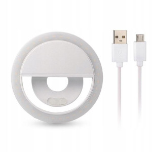 Lampka Led Selfie Z Klipsem Usb Przenośna Biała