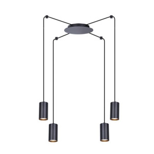 Lampa wisząca nowoczesna czarne spoty Kaja PUERTO K-4897