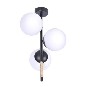 Lampa sufitowa czarna sznurek boho LED Kaja TAMBO K-4952