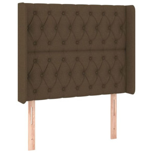 Zagłówek uszak, ciemnobrązowy, 103x16x118/128 cm, tkanina
