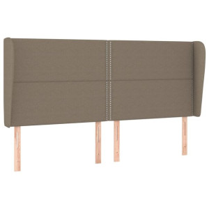 Zagłówek uszak, taupe, 203x23x118/128 cm, tkanina