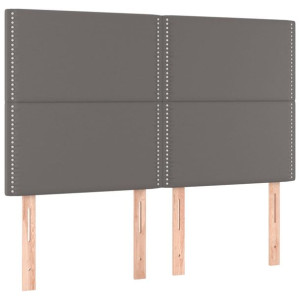 Zagłówki do łóżka, 4 szt, szare, 72x5x78/88 cm, sztuczna skóra