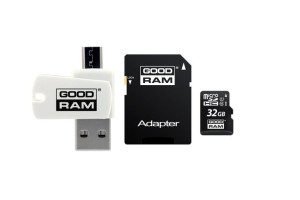 Karta pamięci microSDHC CL10 Goodram M1A4-0320R12 32GB + adapter + czytnik