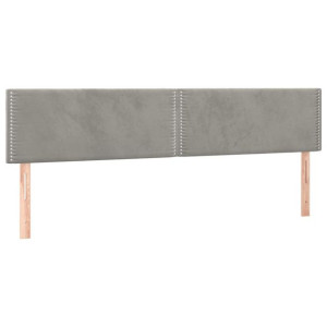 Zagłówki do łóżka, 2 szt., jasnoszary, 100x5x78/88cm, aksamitny