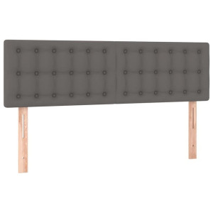 Zagłówki do łóżka, 2 szt, szare, 72x5x78/88 cm, sztuczna skóra
