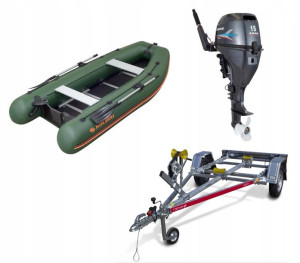 Zestaw Ponton Km-360dsl Silnik Sail15km Przyczepa